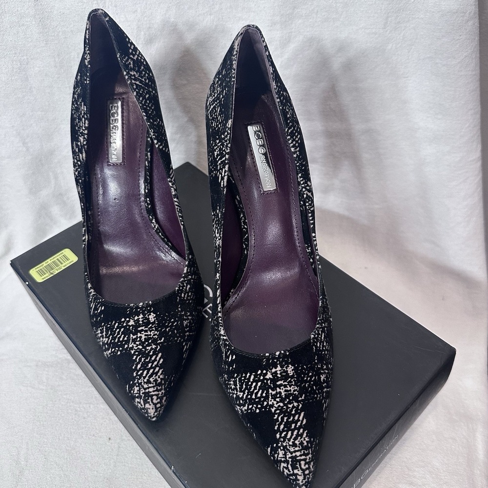 BCBGeneration Womens Black Suede Like Pointed Toe‎ Pump High Heels Size 8.5M